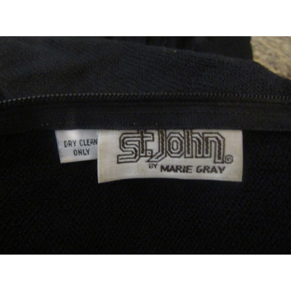 Vintage St. John by Marie Gray Black Knit Pleated Maxi Dress – Size 4 - Picture 8 of 9